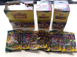 Pokemon TCG Evolving Skies Empty Half Booster box's and Full Booster & 10 Packs - Image 1
