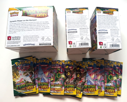 Pokemon TCG Evolving Skies Empty Half Booster box's and Full Booster & 10 Packs - Image 3