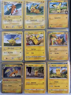 Pokemon Card Species Set Lot - 9x Unique Cards / Pikachu Family 6 - Image 1