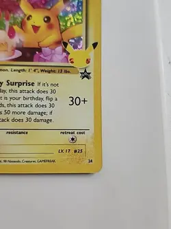 Pokemon Celebrations Pikachu 24/53 Holo Birthday Card Classic Collection - Image 4