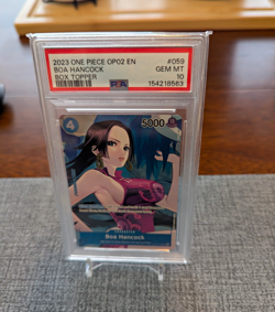 Namco One Piece CCG Boa Hancock OP02-059 Paramount War Box Topper Foil PSA 10 EN - Image 1