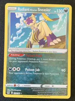 Radiant Hisuian Sneasler 123/196 Lost Origin Ultra Rare Holo Pokemon TCG Card NM - Image 1
