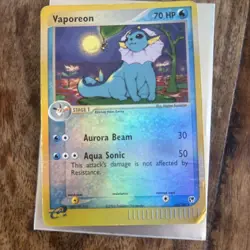 Pokemon TCG Vaporeon 25/100 Reverse Holo EX Sandstorm 2003 E Reader Rare MP - Image 1