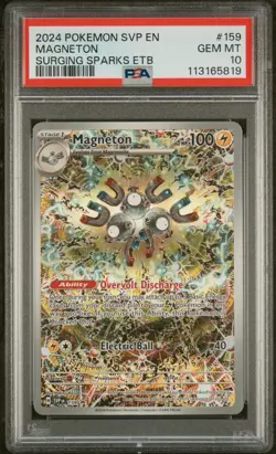 2024 POKEMON SVP EN-SV BLACK STAR PROMO #159 MAGNETON PSA 10 - Image 1