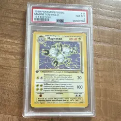 Pokemon Fossil 1999 Magneton 11/62 1st Edition Holo PSA 8 English - Image 1