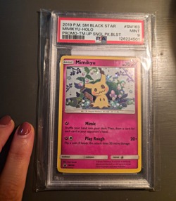 2019 Pokemon TCG Sun & Moon Mimikyu SM163 Black Star Promo Holo PSA 9 - Image 1