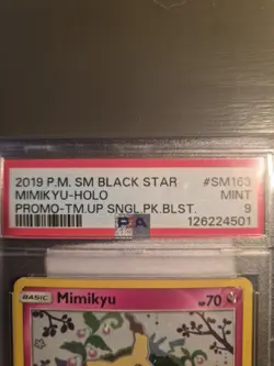 2019 Pokemon TCG Sun & Moon Mimikyu SM163 Black Star Promo Holo PSA 9 - Image 2