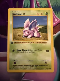Nidoran M - Base Set - 1st Edition - 55/102 - English - Pokemon TCG - Image 1