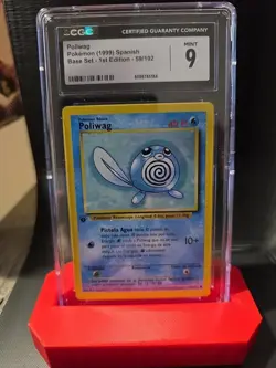 Pokemon TCG Poliwag Base Set, 1st Edition Common Card 59/102 SPANISH CGC 9 - Image 1