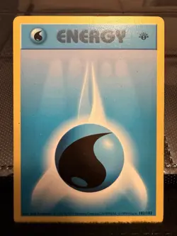 Pokemon Card - Water Energy Base Set Shadowless 102/102 1st Edition WOTC MP - Image 1
