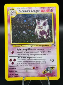 Pokemon 2000 Gym Challenge Sabrina's Gengar Rare #14/132 - MP - Image 1
