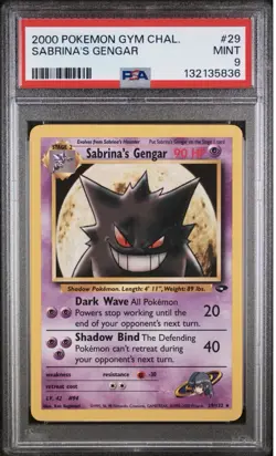 Pokemon TCG 2000 Gym Challenge Sabrina's Gengar Holo Rare 29/132 PSA 9 - Image 1