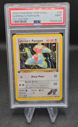 2000 Pokemon Gym Challenge Sabrina's Porygon 1st EDITION- PSA 9 MINT-#98 - Image 1