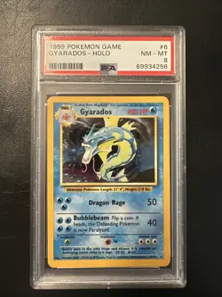 Pokemon Gyarados TCG Base Set Holo Card PSA 8 English - Image 1