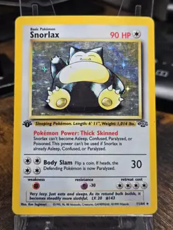 Snorlax 11/64 Jungle Set Holo 1st First Edition Unlimited Pokemon TCG Card MP - Image 1