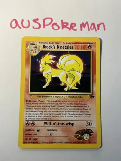 Pokemon TCG Brock’s Ninetales 3/132 Gym Challenge Holo Rare English 2000 LP - Image 3