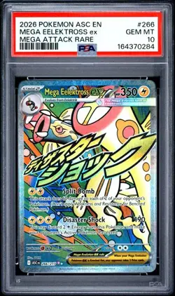 Pokemon Asc En-Ascended Heroes Mega Eelektross Ex 266 Mega Attack Rare NM PSA 10 - Image 1
