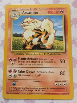 Pokemon TCG Arcanine Base Set Unlimited Uncommon Card 23/102 - Image 1