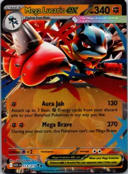 Mega Lucario ex Holo Double Rare ME: Ascended Heroes 113/217 NM - Image 1