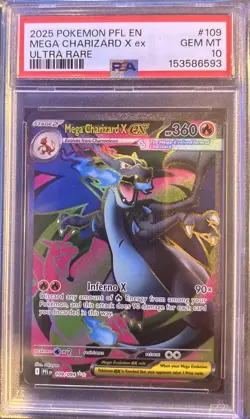 Mega Charizard X EX 109/094 Ultra Rare Pfl En-Phantasmal Flames Pokemon PSA 10 - Image 1