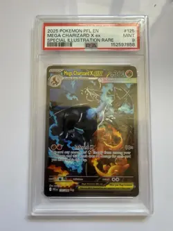 PSA 9 Mega Charizard x EX 125/094 Me02: Phantasmal Flames Holo Pokemon Card - Image 1
