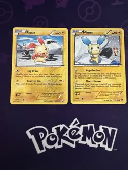 Plusle & Minun Reverse Holo Pair Dark Explorers DEX 39/108 40/108 Pokemon TCG - Image 1