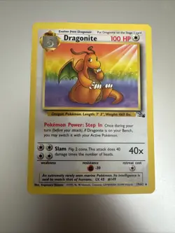 Pokemon TCG Dragonite 19/62 Fossil Rare Non-Holo Card WOTC - Image 1