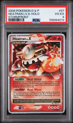 2008 POKEMON DIAMOND & PEARL STORMFRONT #97 HEATRAN LV.X-HOLO PSA 4 - Image 1