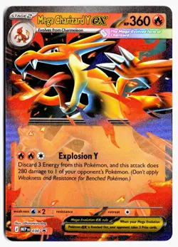 Mega Charizard Y ex 030 Holo Promo ME: Mega Evolution Promo Pokemon NM - Image 1