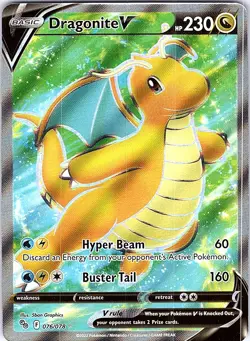 Dragonite V (Full Art) Holo Ultra Rare Pokemon GO 076/078 NM - Image 1