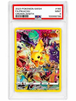 2023 Pokemon Crown Zenith Pikachu Secret Rare Full Art Holo 160/159 PSA 9 - Image 1