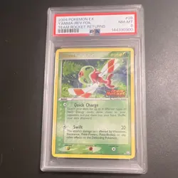 Pokemon Yanma EX Team Rocket Returns #28/109 Reverse Holo PSA 8 2004 🌀Swirl - Image 1