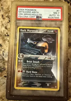 2004 POKEMON EX TEAM ROCKET RETURNS DRK.MRWK/HOLO/TR DARK MAROWAK-HOLO PSA 7 - Image 1