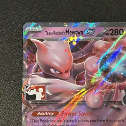 Pokemon TCG - Team Rocket's Mewtwo ex 081/182 Stamped Prize Pack Series 8 Holo - Image 2