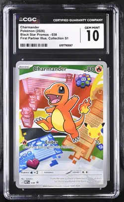 Pokemon Charmander Black Star Promos 038 First Partner Series 1 CGC 10 Gem Mint - Image 1