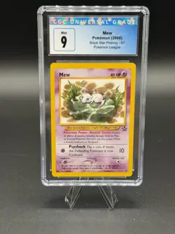 2000 Pokemon Mew 47/53 WOTC Black Star Promo Regular CGC 9 - Image 1