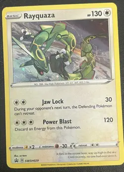 Pokemon TCG Rayquaza - SWSH029 Sword & Shield Black Star Promo NM W/Swirl - Image 1