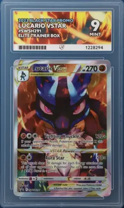 Ace 9 Lucario VSTAR SWSH291 Black Star Promo Elite Trainer Box Pokemon Card - Image 1