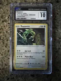 Pokemon TCG Rayquaza Black Star Promos SWSH029 Cosmos Holo CGC Gem Mint 10 - Image 1