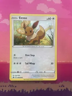 Pokemon Card Eevee SWSH095 Black Star Promo Holo Near Mint - Image 1