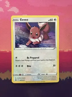 Pokemon Card Eevee Black Star Promo Cosmo Holo SWSH127 Near Mint - Image 1