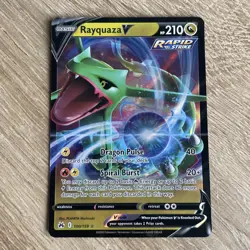 Pokemon TCG Rayquaza V Crown Zenith 100/159 Holo Ultra Rare - Image 1