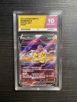 Pokemon TCG Raikou v GG41/GG70 Ultra Rare Crown Zenith Ace 10 - Image 1