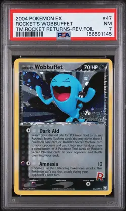 PSA 7 Rocket's Wobuffet 47/109 ex Team Rocket Returns 2004 Reverse Pokemon Card - Image 1