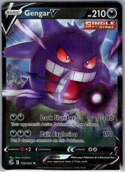 Gengar V 156/264 SWSH08: Fusion Strike - Pokemon Card - NM - Image 1