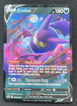 Crobat V SWSH110 - Black Star Promo - Ultra Rare Holo Pokemon Card Near Mint - Image 1