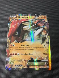 Pokemon TCG XY42 Groudon EX Black Star Promo Holo Card LP Condition - Image 1