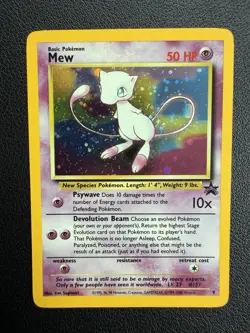Mew #9 Holo Black Star Promo WOTC 2000 Pokemon League Vintage LP - Image 1