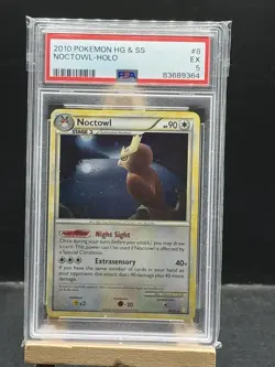 Noctowl 8/123 Holo 2010 Pokemon HeartGold & SoulSilver PSA 5 EX - Image 1
