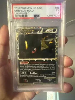 Pokemon 2010 Umbreon HGSS Undaunted Holo EX 86/90 PSA 5 - Image 1